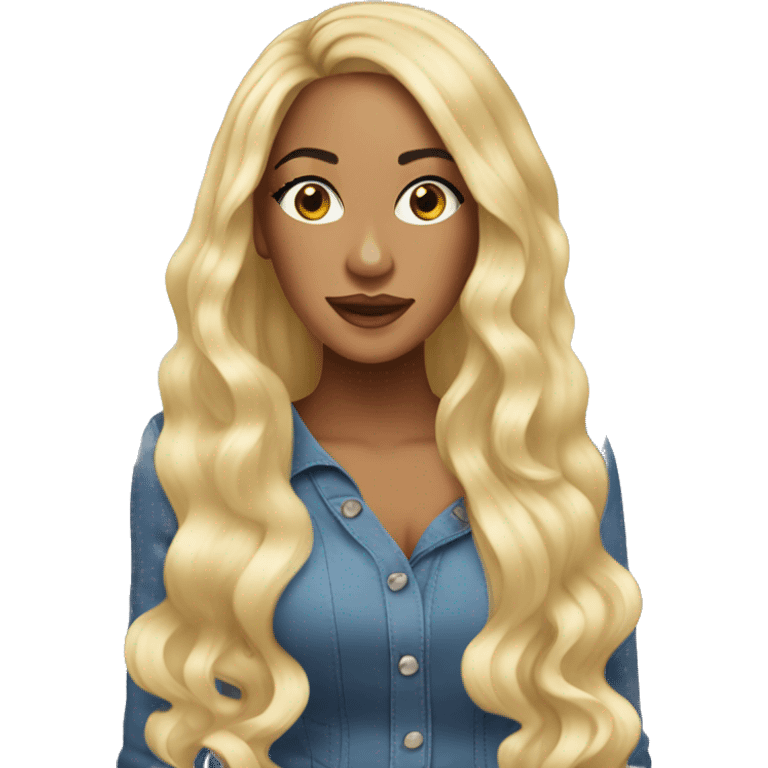 Natalie Nunn with long blonde hair emoji