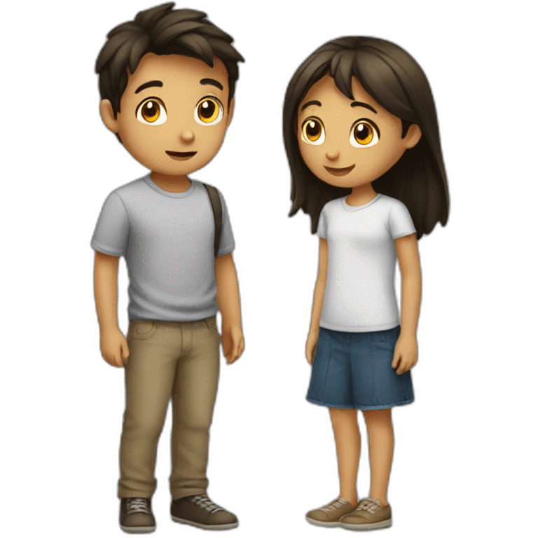 A boy talking to a girl emoji