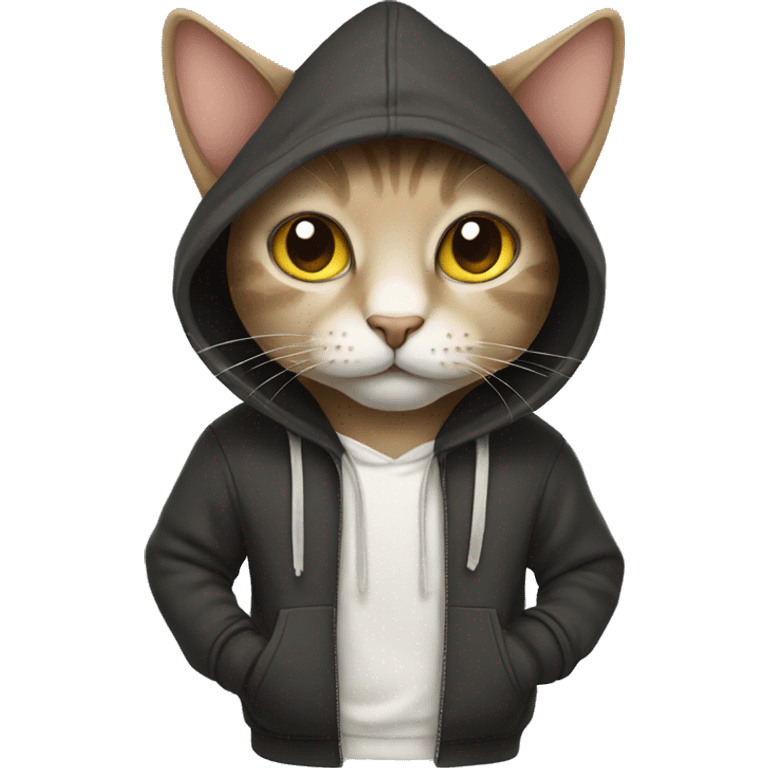 Cat wearing a hoodie emoji