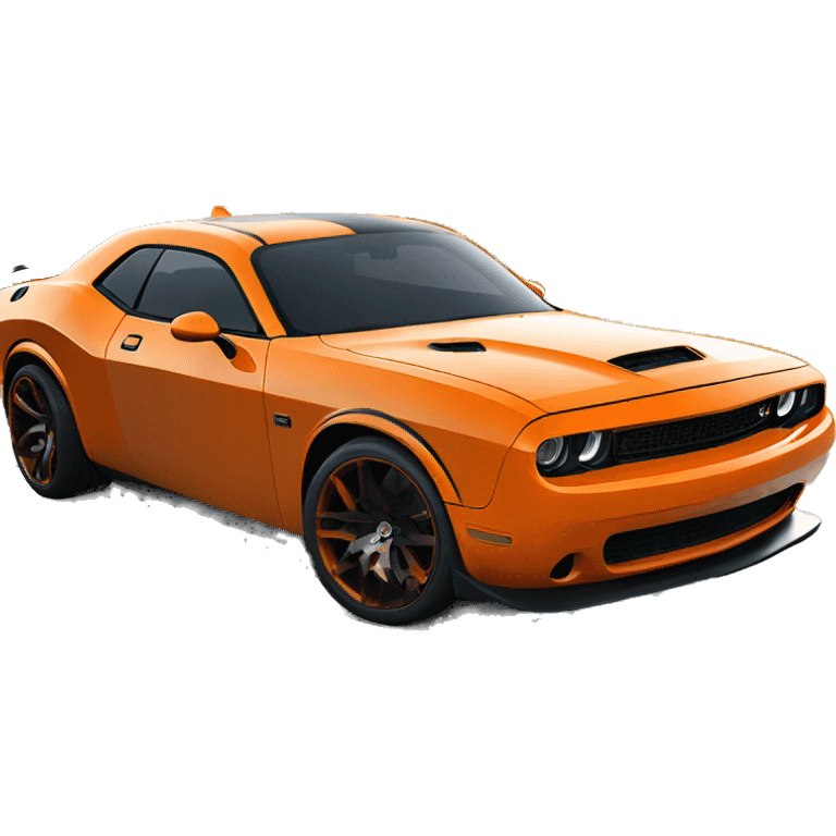 orange widebody challenger with shaker hood emoji