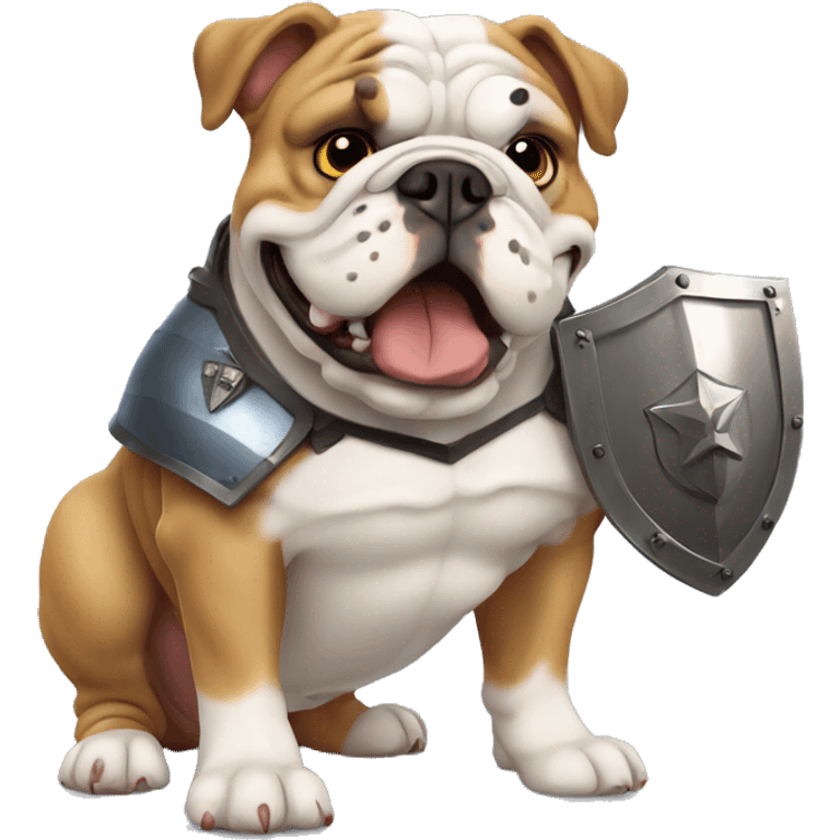 english bulldog with a shield emoji