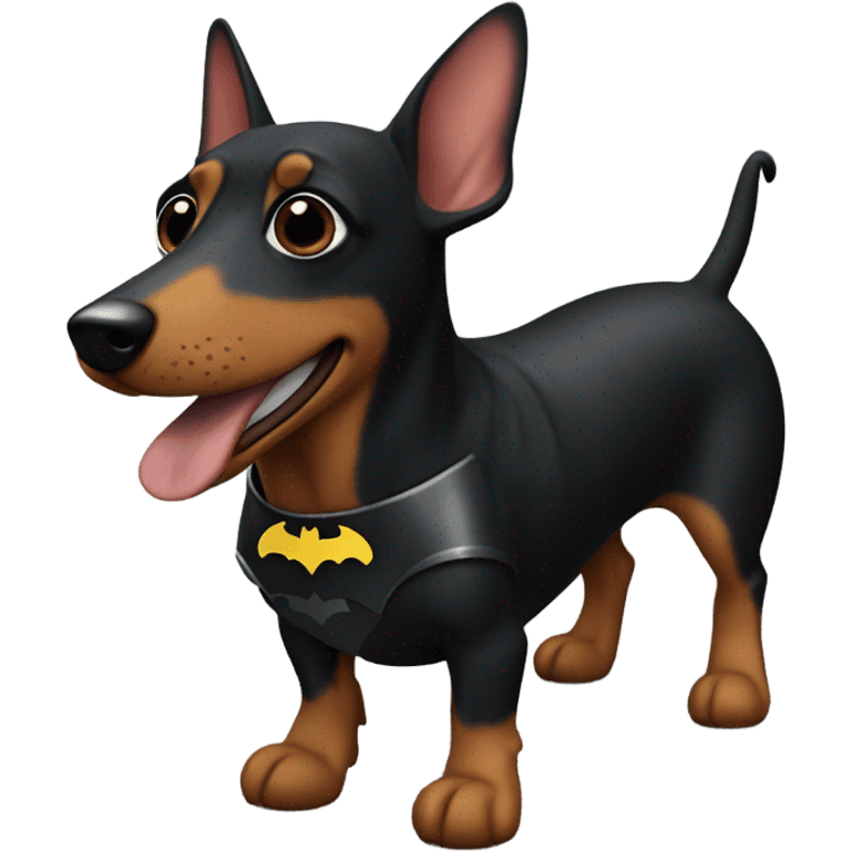 Sausage dog with a batman suit emoji