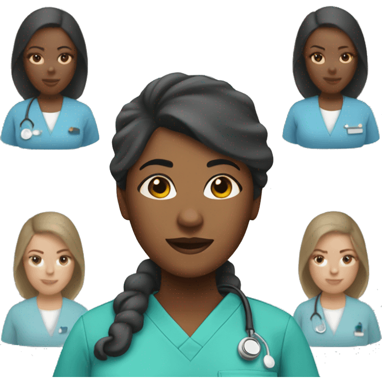 Black woman in scrubs emoji