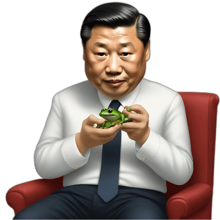 President Xi eating a frog emoji