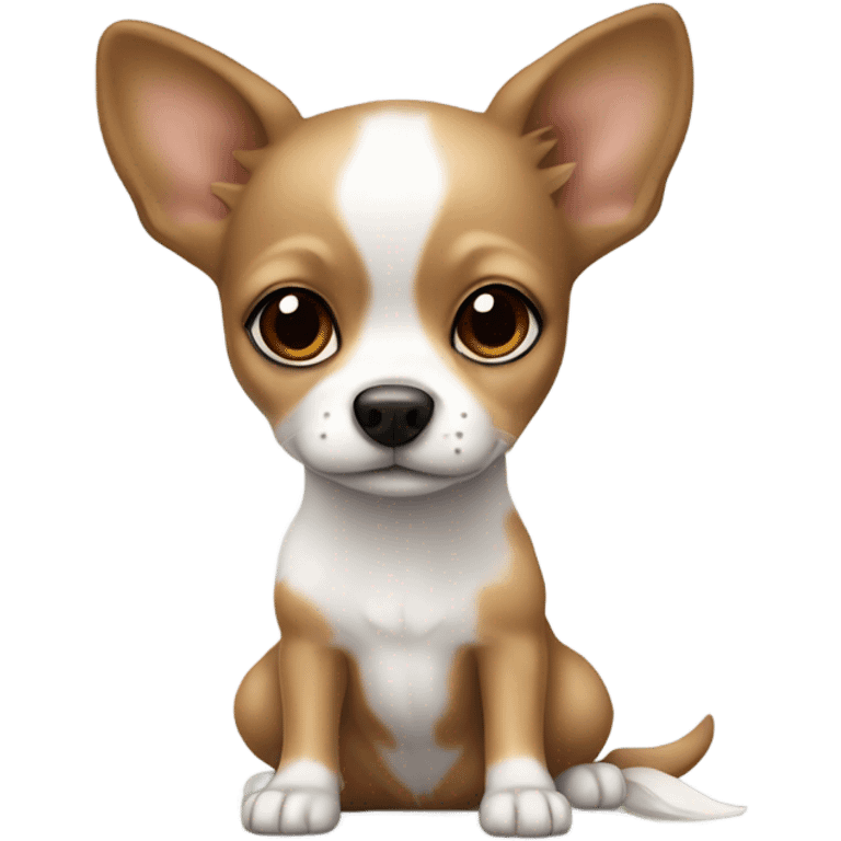 mix white, brown color and little bit black spot long coat chiwawa emoji