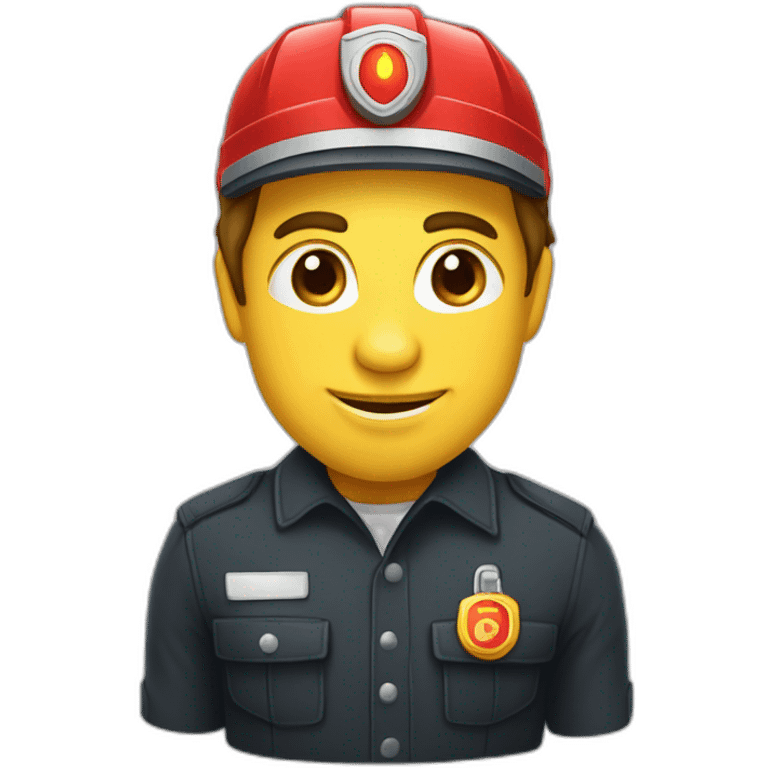 Pompier sur une fusée emoji