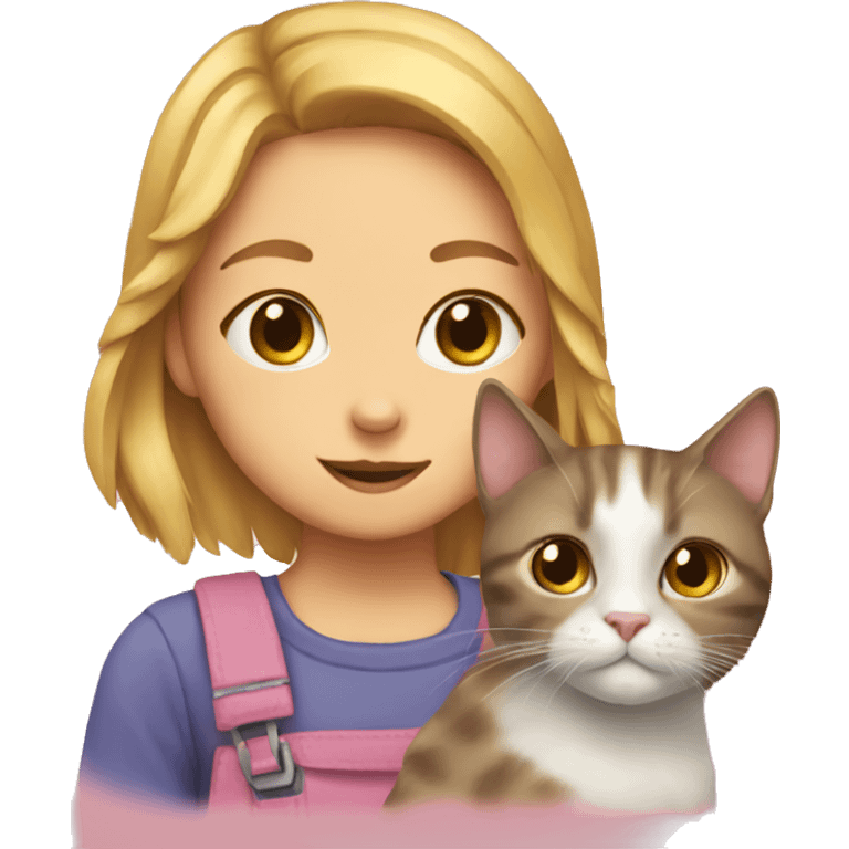 Cat with girl emoji