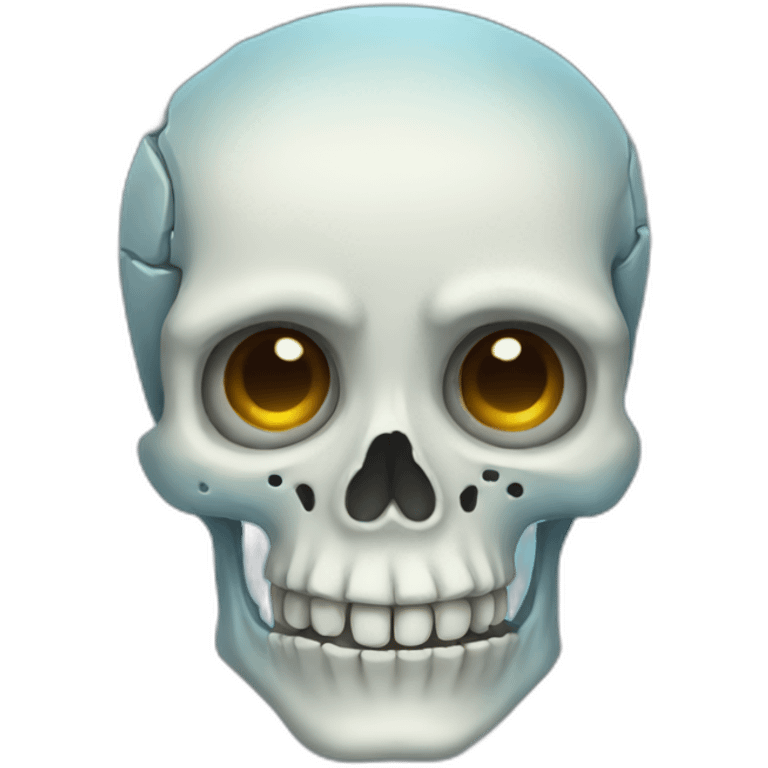 Blue eyed skeleton emoji