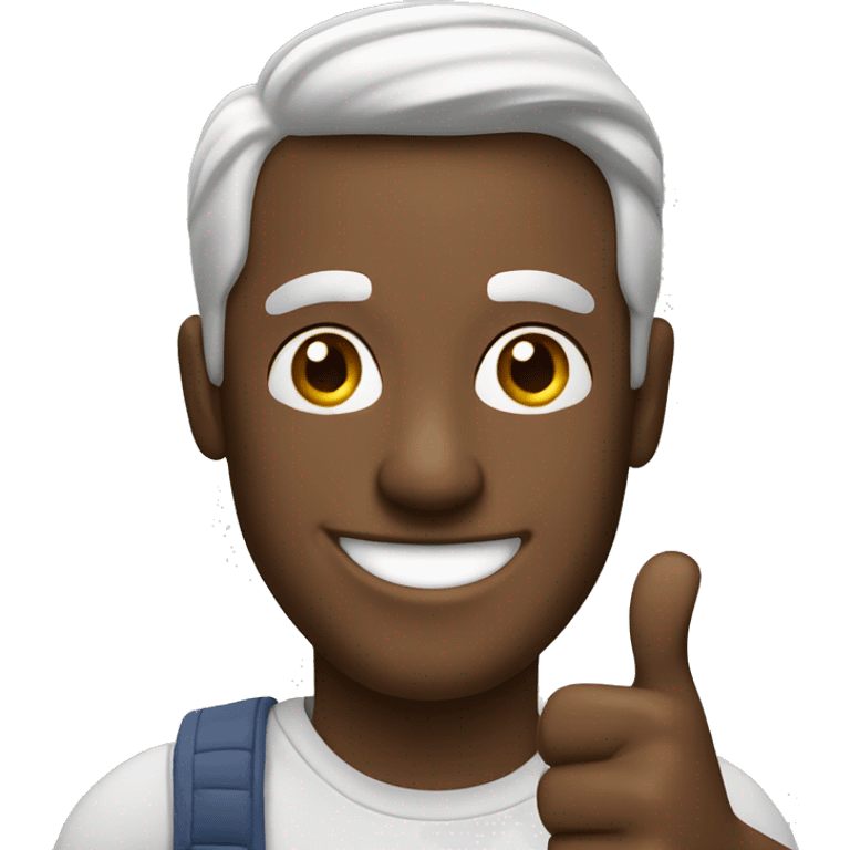 Smiling American Man shows thumbs up emoji