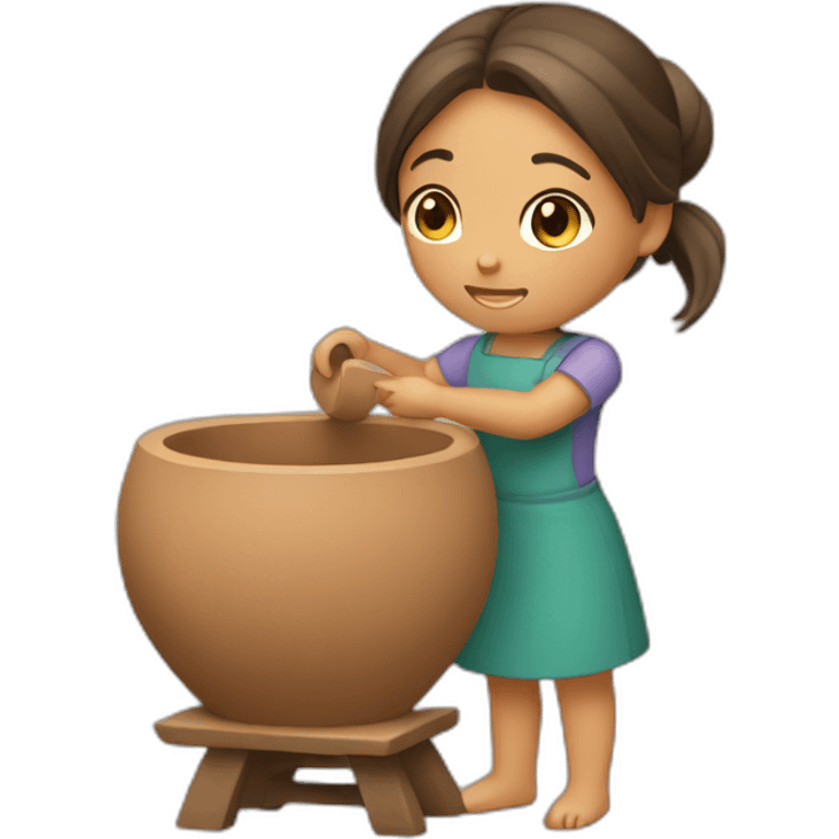 girl using pottery wheel emoji