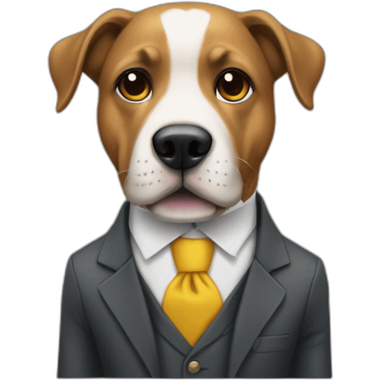 perro de traje con dinero en la boca emoji