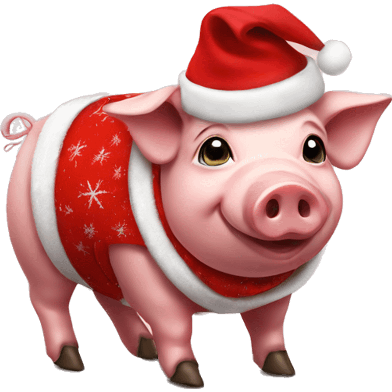 Pig in Christmas cloths  emoji