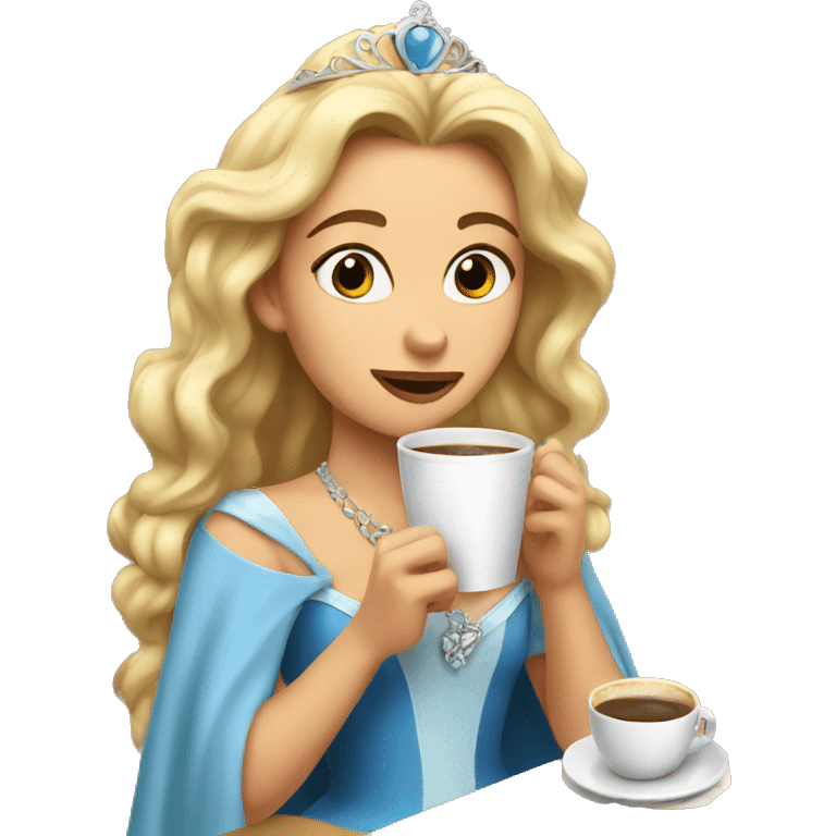 Princess drinking coffee  emoji