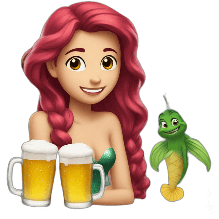 ariel and beer emoji