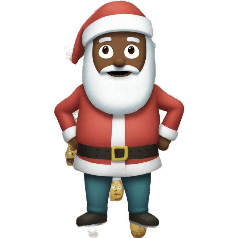 Santa with a 6 pack with Morty (from Rick and Morty) emoji