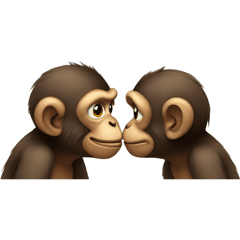 Two monkeys kissing  emoji