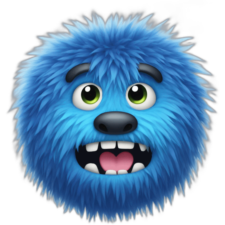 blue hairy sweet monster emoji