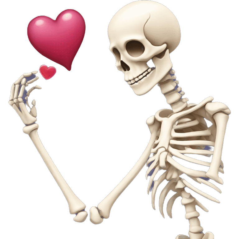 The skeleton in love emoji