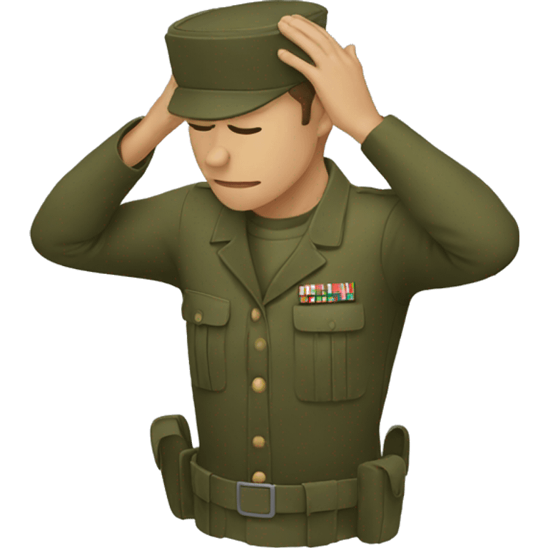 soldier cowering hands over head emoji