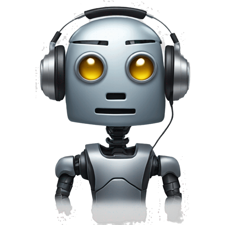 robot listening to music emoji