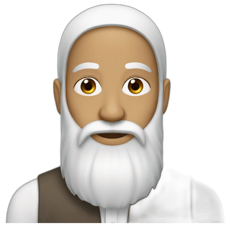 a Muslim with a white long beard emoji