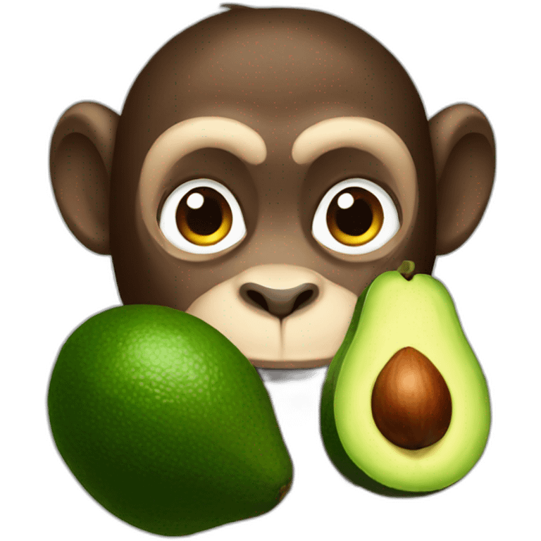 Monkey-with-an-avocado emoji