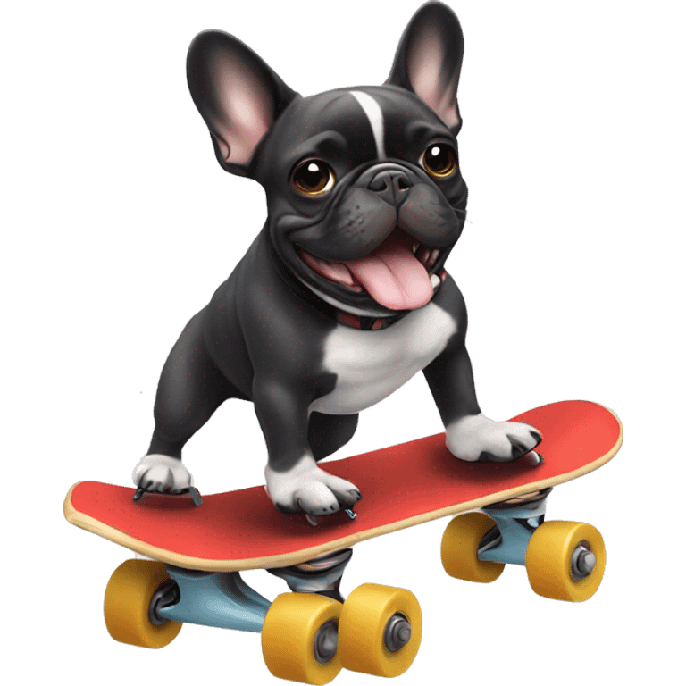 French bulldog on skates emoji