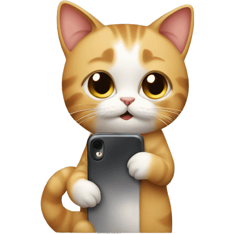 cat using a  cellphone emoji