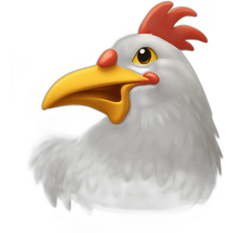 Poulet sur dauphin emoji