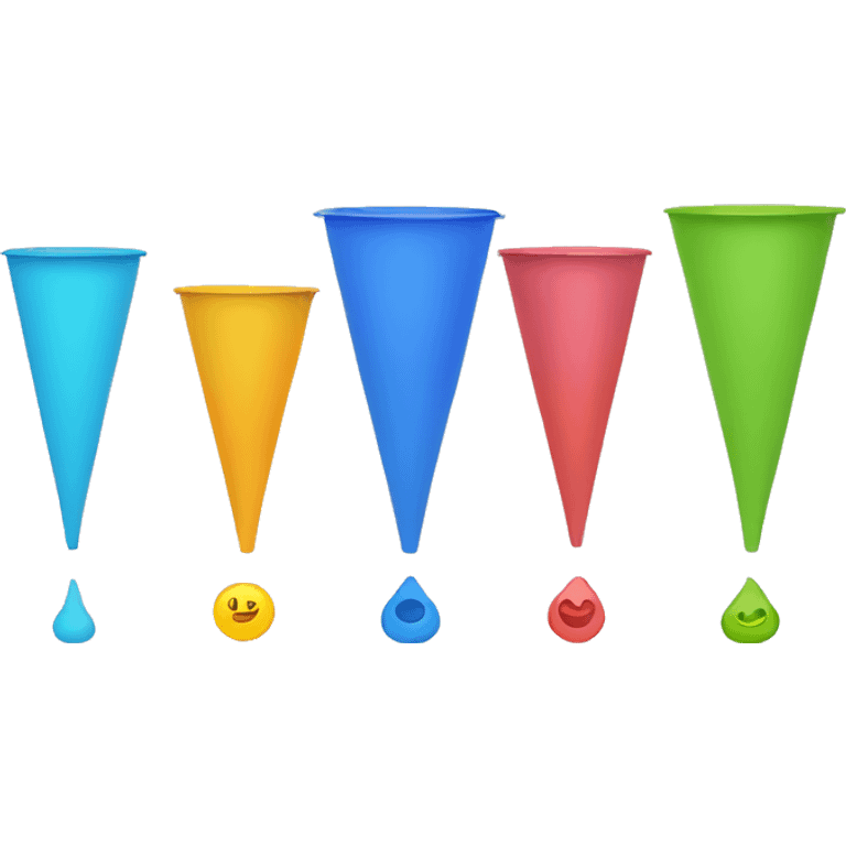 create an emoji of a marketing funnel with 4 different colors emoji