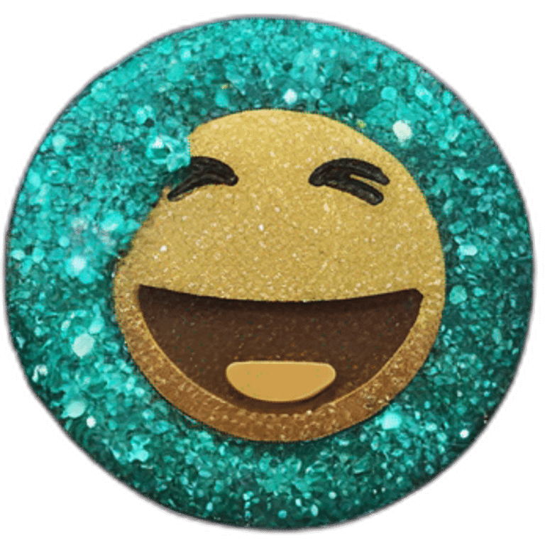 pin badge with a glitter emoji