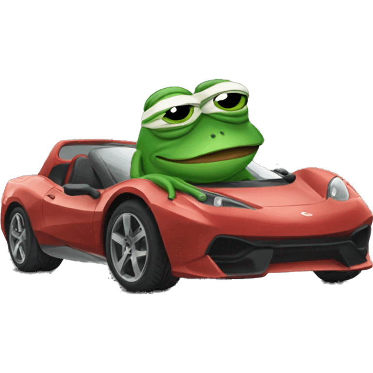 pepe the frog in a sports car emoji