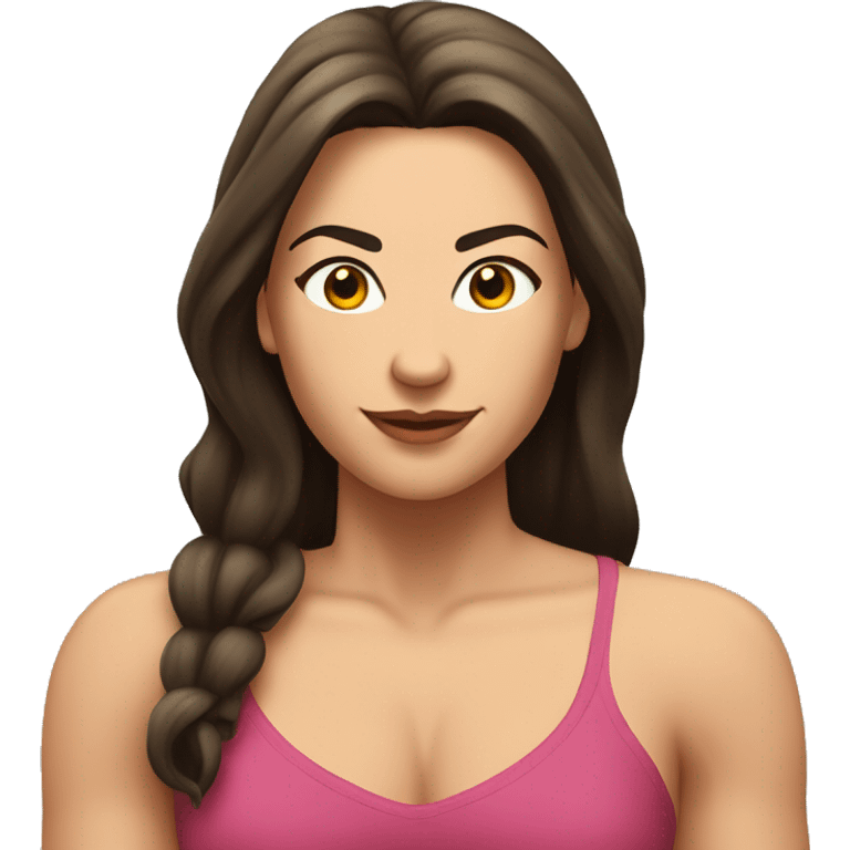 Woman large Back muscles, Caucasian woman, brunette emoji