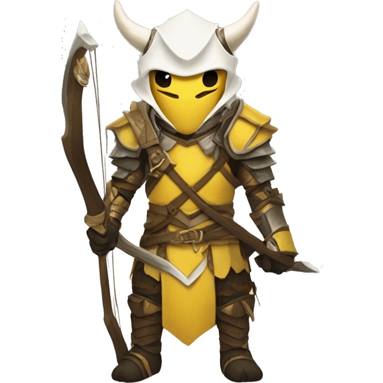 Dragonborn  archer with yellow and white armor  emoji