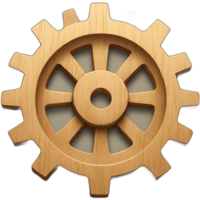 Wooden cogwheel emoji