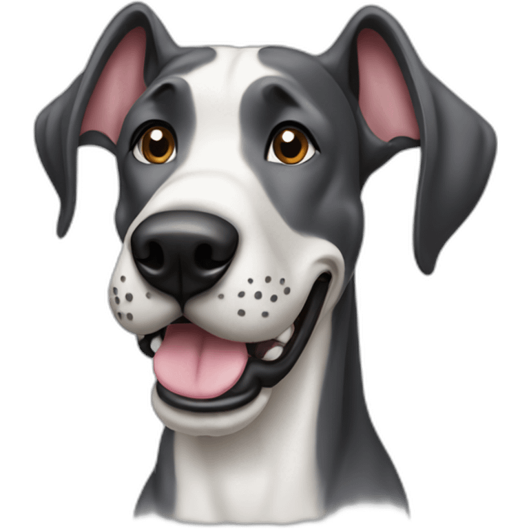 Great Dane dog smiling emoji