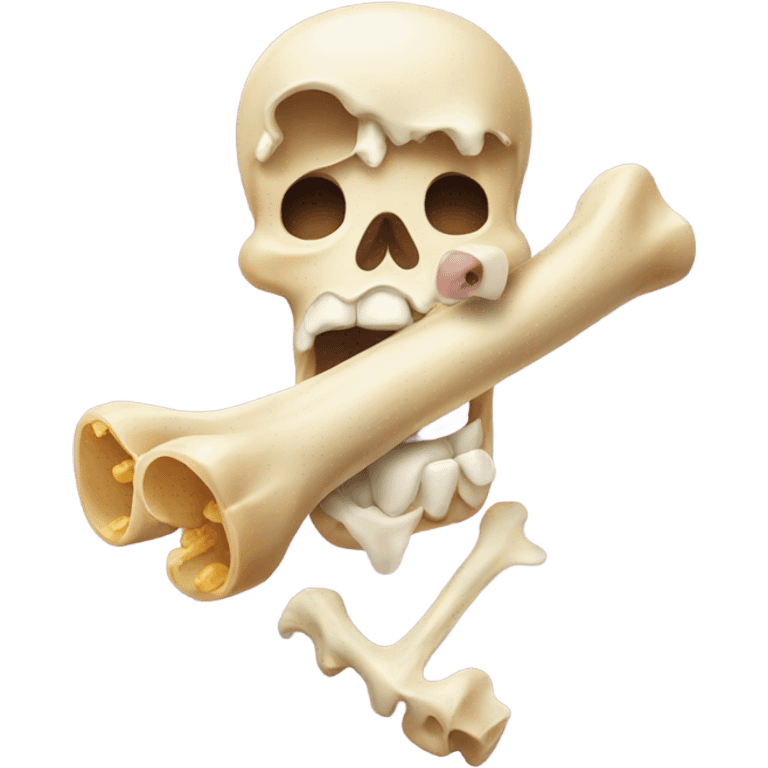 Ugh emoji eating a bone emoji