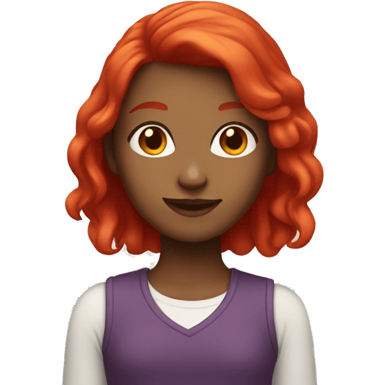 Girl with bright red hair emoji