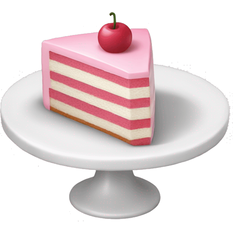 Pink and white slice a cake emoji