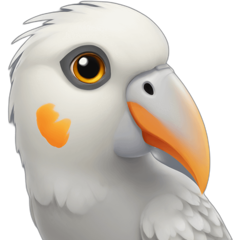 grey female cockatiel with orange cheek emoji