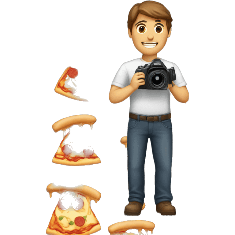 Cameraman qui filme une pizza emoji