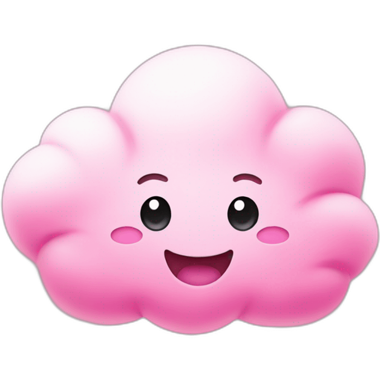 Happy cloud that is pink emoji