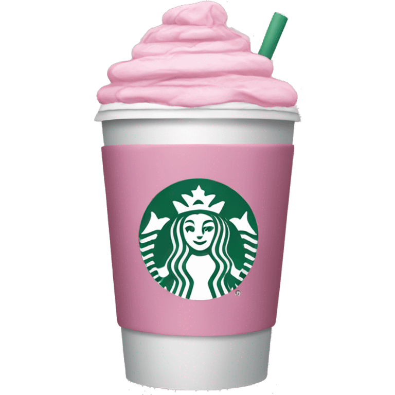 pink coffee Starbucks with grey heart  emoji