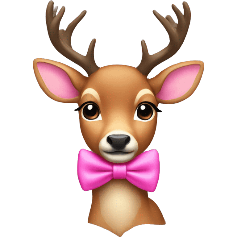 deer wearing pink bow emoji