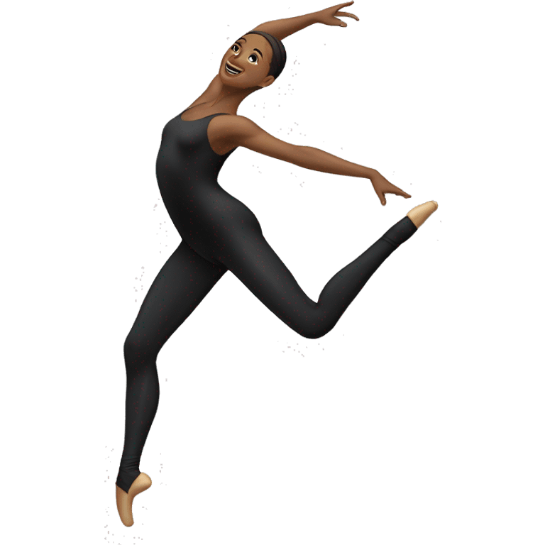 Flexible dancer leg up with black leotard emoji