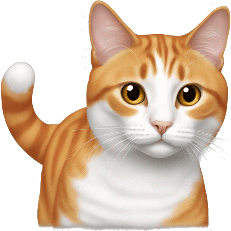 realistic cat orange and white togheter emoji