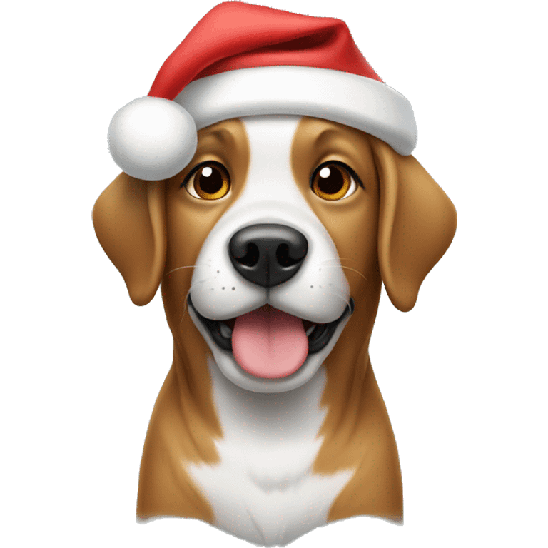 dog wearing santa hat emoji