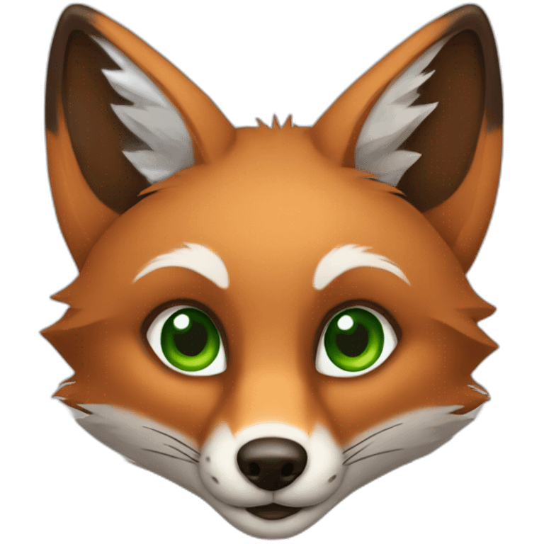 brown fox with green eyes  emoji