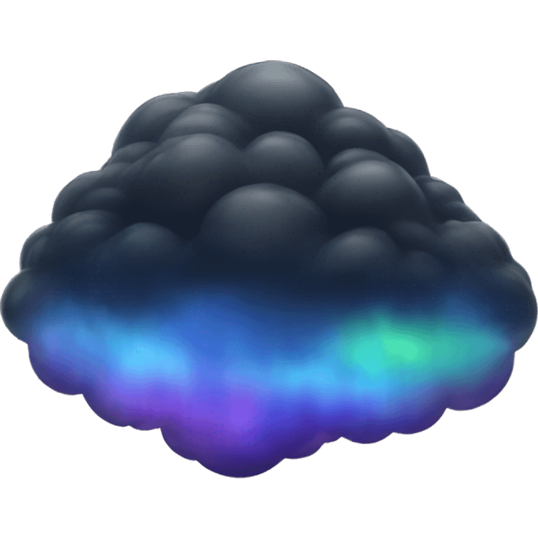 Dark iridescent cloud glowing emoji