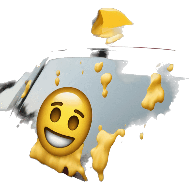 wax spilled on top of a car emoji